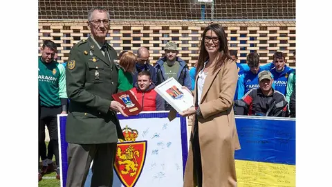 Cristina Llop ha recibido a los heridos de guerra. Foto: Real Zaragoza