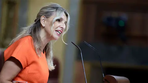 Yolanda D&iacute;az, en una intervenci&oacute;n en el Congreso