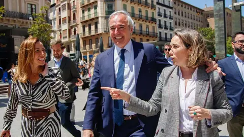 Chueca, Azc&oacute;n y Gamarra, este viernes en Zaragoza. Foto: Pilar &Aacute;lvarez