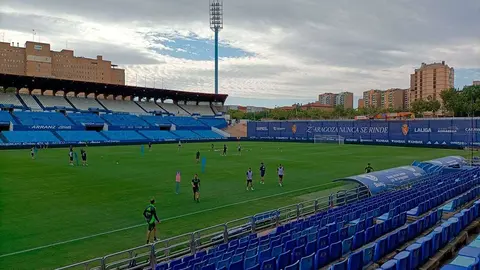 La Romareda presenta un aspecto irreconocible para el Real Zaragoza