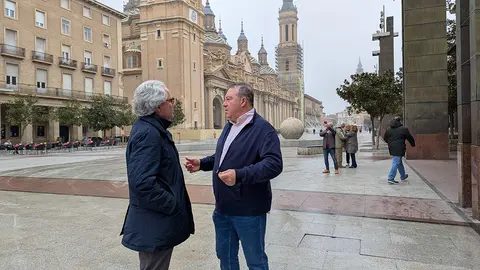 Carlos P&eacute;rez-Nievas y Arturo Villalba, concejal de Vera del Moncayo