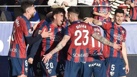 El Huesca rompe con su mala racha frente al Sporting. Foto: La Liga.