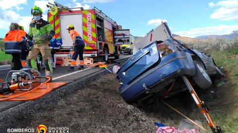 Imagen del accidente. Foto: Bomberos DPH