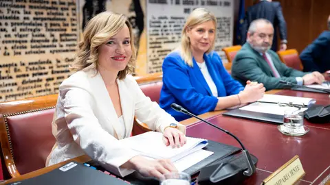 Pilar Alegr&iacute;a en la comisi&oacute;n del Caso Koldo. Foto: Senado
