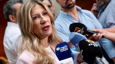 Mar Vaquero atiende a los medios. Foto: Fabi&aacute;n Sim&oacute;n (DGA)