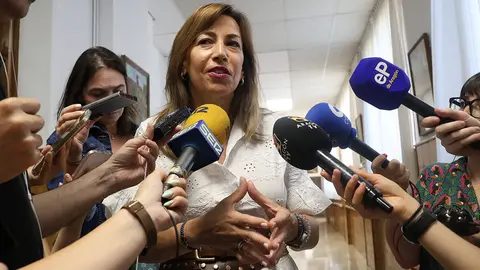 La alcaldesa de Zaragoza, Natalia Chueca, en declaraciones a los medios de comunicaci&oacute;n