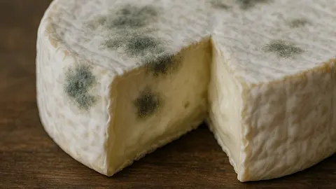 Imagen de un queso brie en mal estado generada con IA