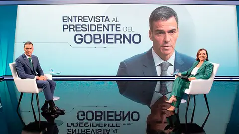 Pedro S&aacute;nchez fue entrevistado en TVE este lunes por Pepa Bueno. Foto: RTVE