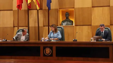 La alcaldesa de Zaragoza, Natalia Chueca, presiden el Pleno extraordinario