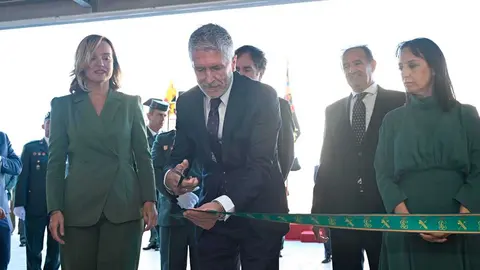 El ministro Grande-Marlaska, este lunes, en Zaragoza. Foto: Guardia Civil