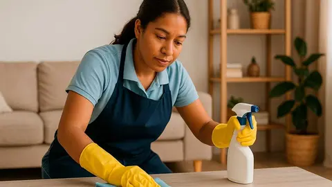 Imagen de una empleada del hogar generada por IA