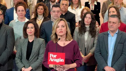 Pilar Alegr&iacute;a, en uno de los m&iacute;tines durante la campa&ntilde;a electoral