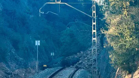 Un desprendimiento de tierra ha obligado este viernes a interrumpir la circulaci&oacute;n ferroviaria en la l&iacute;nea R1, en Girona.