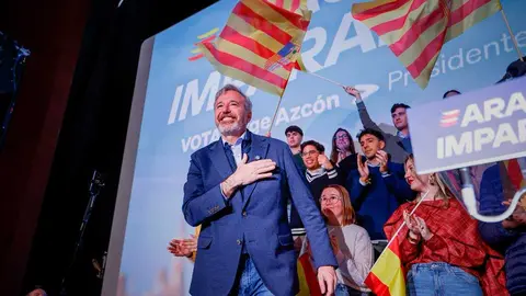 Jorge Azc&oacute;n tras su intervenci&oacute;n en el mitin. Foto: PP Arag&oacute;n