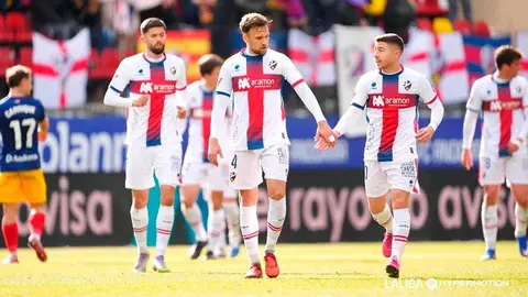 Imagen del partido entre el Huesca y el Andorra
