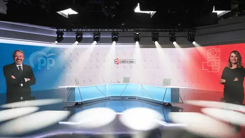Plat&oacute; de Arag&oacute;n TV preparado para el debate