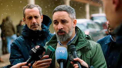Santiago Abascal este mi&eacute;rcoles en Villarluengo (Teruel): Foto: Vox