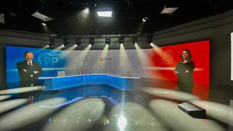 Plat&oacute; del cara a cara de Arag&oacute;n TV. Foto: Miriam Aparicio