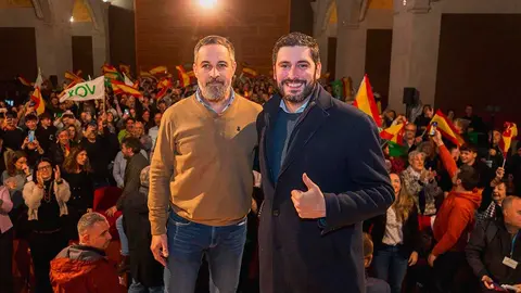 Abascal y Nolasco este jueves en Monz&oacute;n. Foto: Vox
