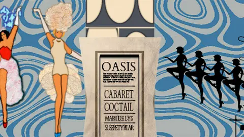 Idealizaci&oacute;n por parte del autor del cartel que luc&iacute;a el Oasis en torno a 1977