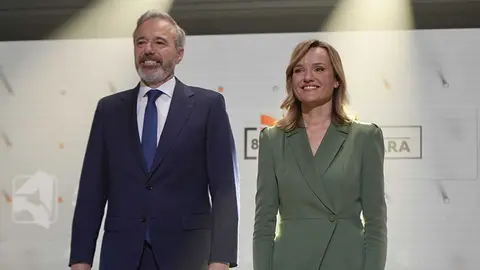 Azc&oacute;n y Alegr&iacute;a en el debate cara a cara antes del 8F. Foto: Miriam Aparicio