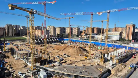 Obras en La Romareda. Foto: Arag&oacute;n Press