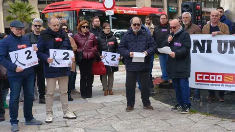 Movilizaci&oacute;n de los agentes sociales este viernes en Zaragoza. Foto: David Doc&oacute;n/ A.D.