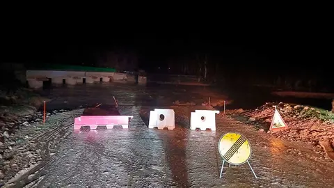 Afecci&oacute;n esta madrugada en la carretera TE-V-1703-Vinaceite. Foto: DPT