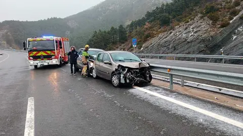 En el accidente se han visto implicados siete turismos cerca del t&uacute;nel de Arguis de la A-23 (Huesca). Foto: Ayuntamiento Huesca
