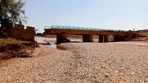 El puente de Vinaceite qued&oacute; as&iacute; tras la DANA de junio de 2025 | Foto: Diputaci&oacute;n de Teruel