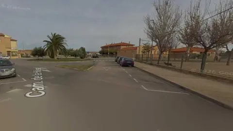 Final del camino de la Hilera, en La Almunia, donde se ha encontrado parte de un artefacto explosivo de la guerra este jueves.