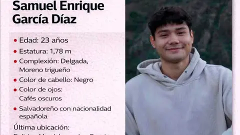 Samuel Enrique Garc&iacute;a D&iacute;az, desaparecido en Zaragoza y cuya pista se perdi&oacute; el pasado 15 de marzo tras ser atendido en la comisar&iacute;a del barrio Delicias. Foto difundida por sus familiares.