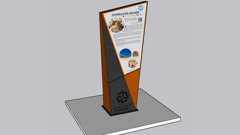 Simulaci&oacute;n del t&oacute;tem tur&iacute;stico que se instalar&aacute; en la localidad de Campillo de Arag&oacute;n