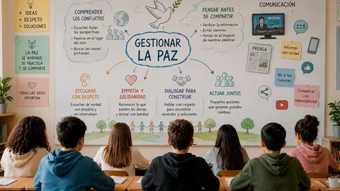 El 16 de mayo es el D&iacute;a Internacional de la Convivencia en Paz impulsado por la Organizaci&oacute;n de las Naciones Unidas (ONU). Imagen: realizada con IA.