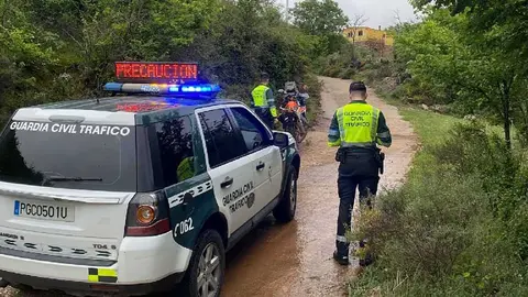 Un motorista ha resultado herido grave tras salirse de la carretera en la comarca del Aranda. Foto: Guardia Civil Zaragoza