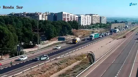 Dos accidentes de tr&aacute;fico en la Z-40 de Zaragoza han provocado retenciones kilom&eacute;tricas a primera hora de este mi&eacute;rcoles. Foto: DGT