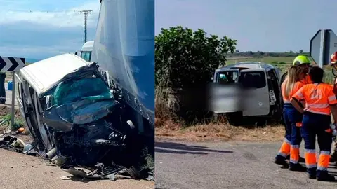 Seis personas han fallecido este martes en dos accidentes de caracter&iacute;sticas similares en Ag&oacute;n (Zaragoza) e Ilche (Huesca). Fotos: Guardia Civil