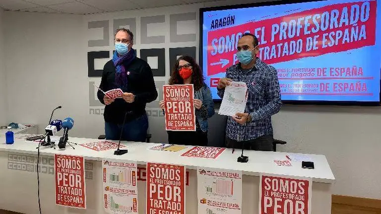 El informe de CCOO ahonda en la brecha laboral que existe entre el profesorado aragon&eacute;s, y el del resto del pa&iacute;s