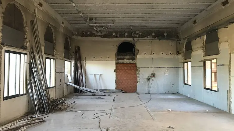 Zona en obras de la Casa de Amparo