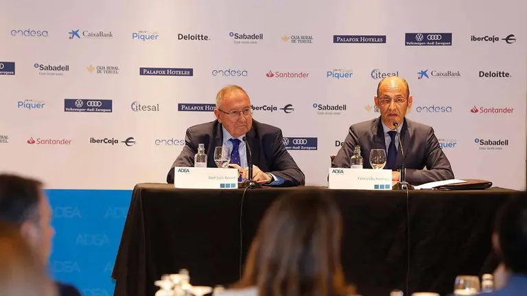 Jos&eacute; Luis Bonet, presidente de la C&aacute;mara de Comercio de Espa&ntilde;a, y Fernando Rodrigo, en el Foro ADEA  