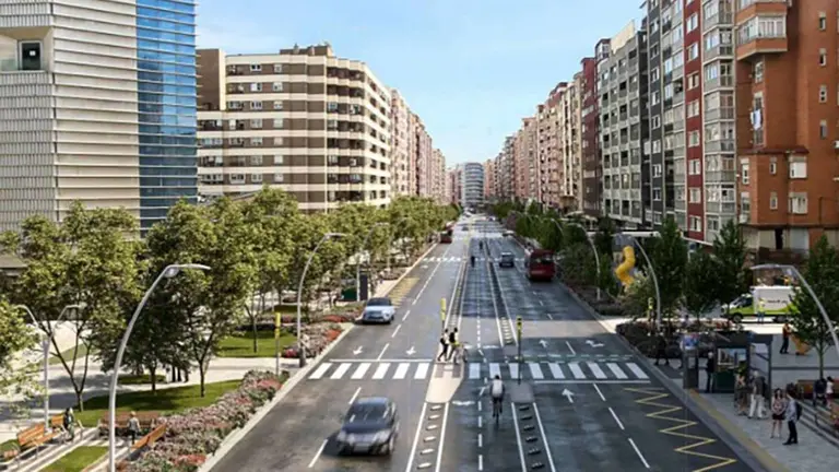 Aspecto que tendr&aacute; la avenida de Navarra tras la reforma de la segunda fase