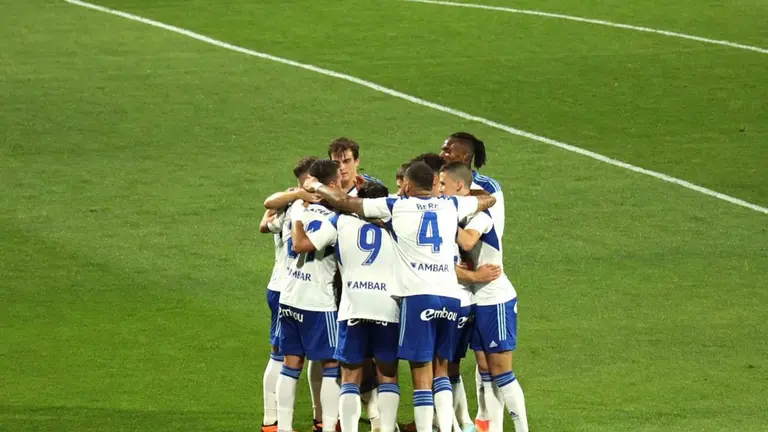 Celebraci&oacute;n de un gol del Real Zaragoza