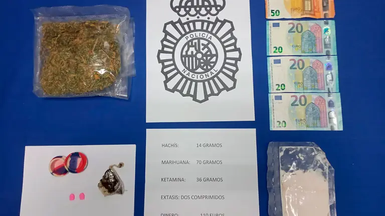 Los agentes incautaron 14 gramos de speed, 36 de ketamina, 70 de marihuana y 13 gramos de hach&iacute;s en Huesca
