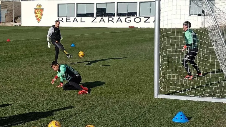 Entrenamiento del Real Zaragoza en la Ciudad Deportiva