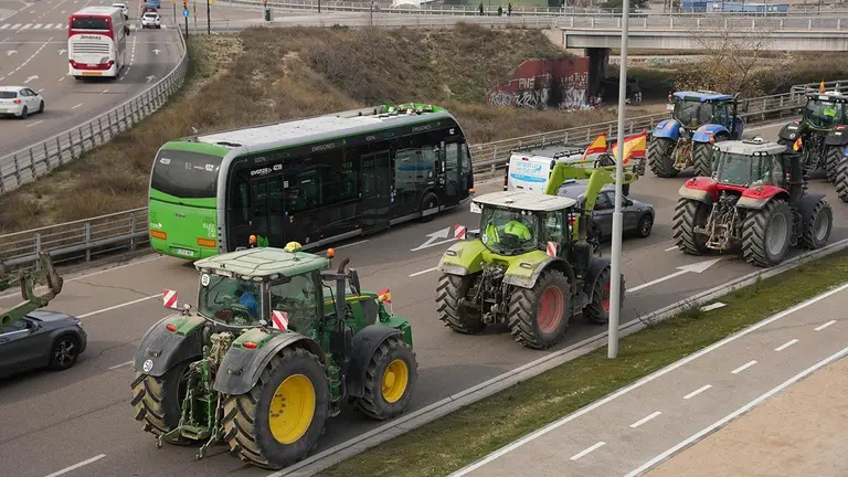 Imagen de las tractoradas en Zaragoza. Foto: Andr&eacute;s Garc&iacute;a