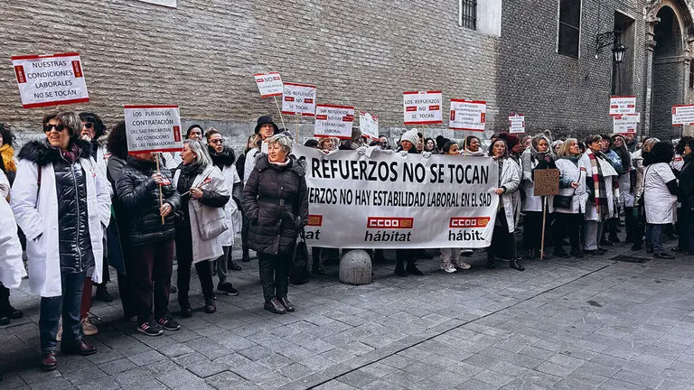 Imagen de archivo de una huelga de las trabajadoras del Servicio de Ayuda a Domicilio