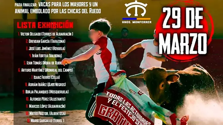 La pol&eacute;mica por un espect&aacute;culo taurino est&aacute; de nuevo servida en Teruel. Un total de 18 chavales menores de 16 a&ntilde;os demostrar&aacute;n sus habilidades como recortadores este s&aacute;bado 29 de marzo