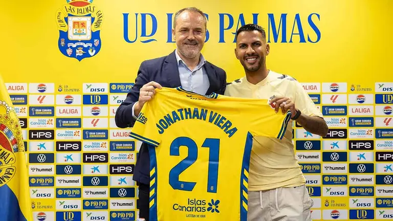 Jonathan Viera ha sido presentado y es probable rival del Real Zaragoza. Foto: U.D. Las Palmas