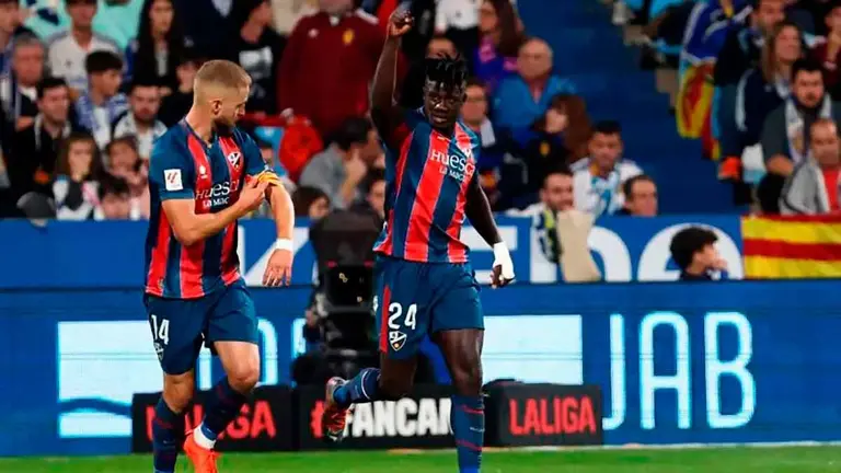 Obeng cdelebra en La Romareda el &uacute;ltimo gol al Real Zaragoza. Foto: LaLiga