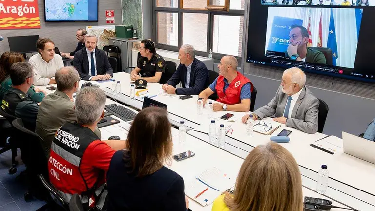 Reuni&oacute;n del CECOP este mediod&iacute;a. Foto: DGA/ Fabi&aacute;n Sim&oacute;n